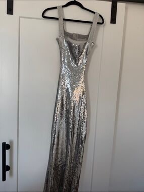 Meshki Silver Sequin Maxi Dress